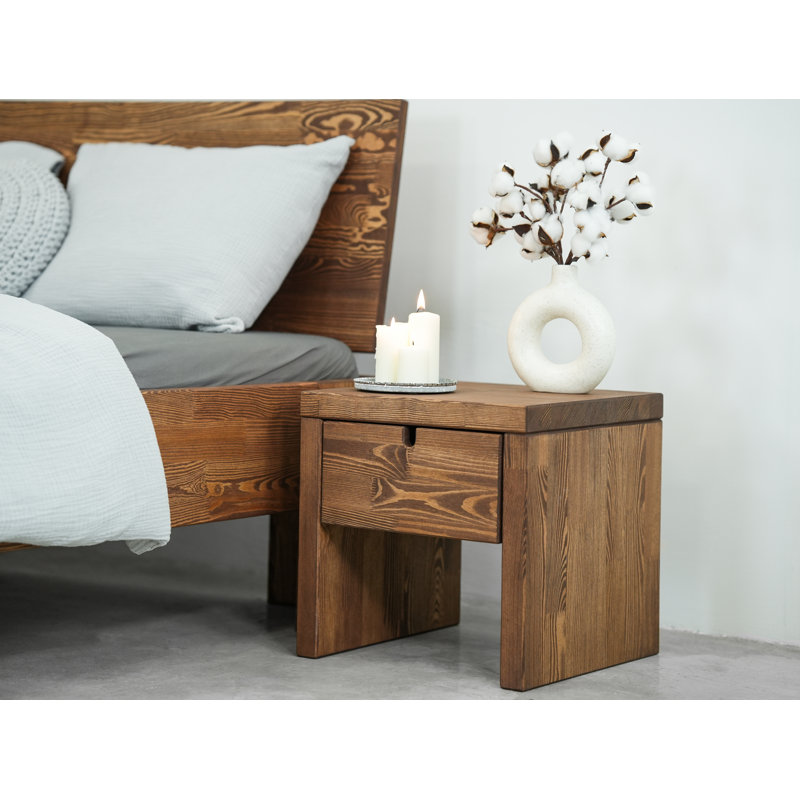 Derrek 40cm W Solid Wood Bedside Table