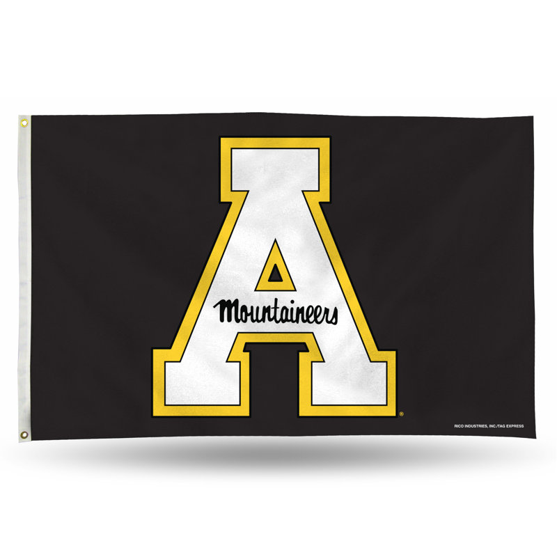 NCAA Double Sided 36'' H x 60'' W Polyester House Flag, Black, Appalachian State Mountaineers