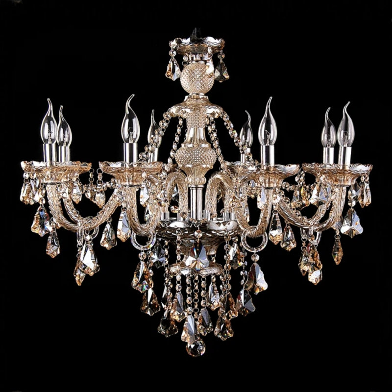 Lustre empire en cristal 8 lumières Champagne