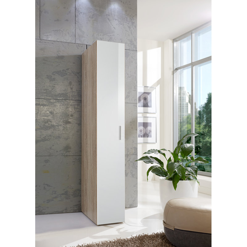 Thorgund Manufactured Wood Wardrobe, 185cm H x 30cm W x 40cm D, Without Closet Rod Included, White