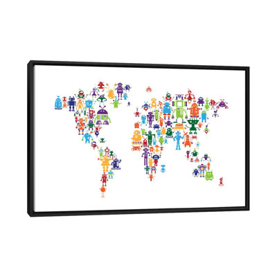« world map series : arc-en-ciel », impression sur toile tendue