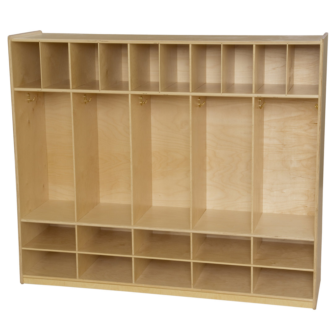Locker and Communication Center without Trays X Wide 58W Wood Designs
