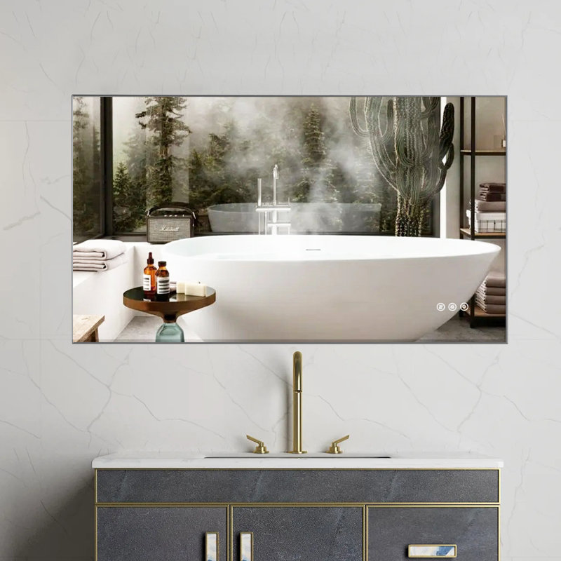 Miroir de salle de bain Albane, Or, 42 po x 24 po