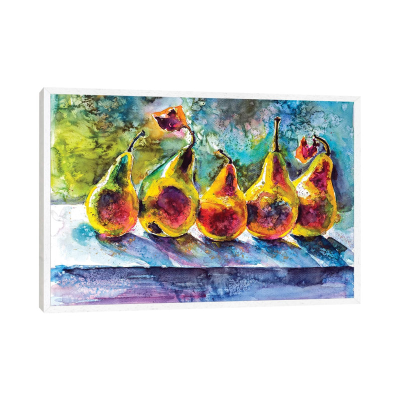 Pears by Anna Brigitta Kovacs - Print on Canvas, White Framed, 66.04 cm H x 45.72 cm W
