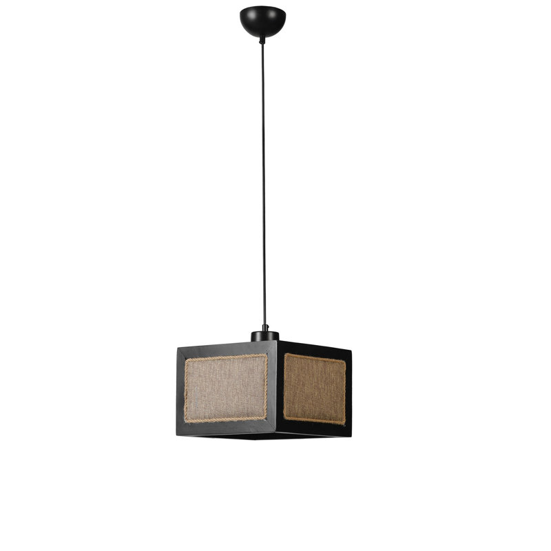 Chandle Chandelier, Rattan/Black