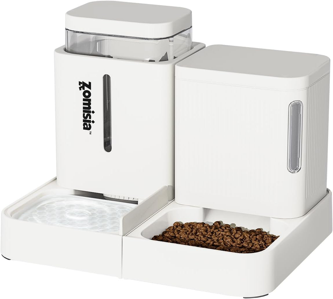 WINUAL Gravity Cat Feeder And Water Dispenser, 2 In 1 Cat Self Feeder ...