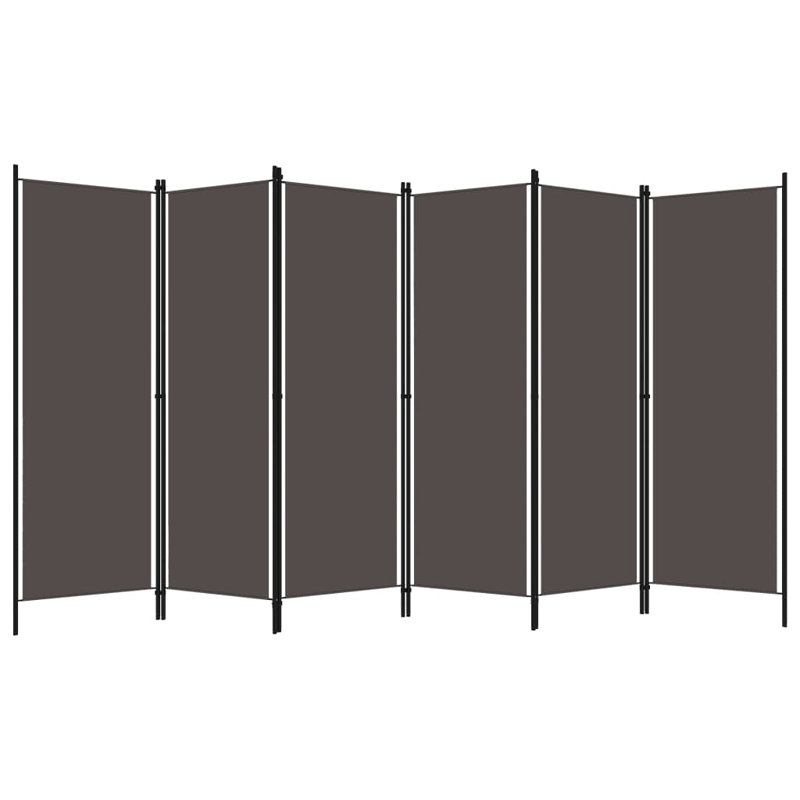Paravent 6 panneaux vidaXL Anthracite 118,1 "x70,9, Anthracite, 6, H 70,87 po x l 118,11 po x P 1,6 po