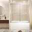 Porte de douche coulissante double 56 à 60 po x 60 po avec verre trempé 1/4 po Sihaam et film antidéflagrant
