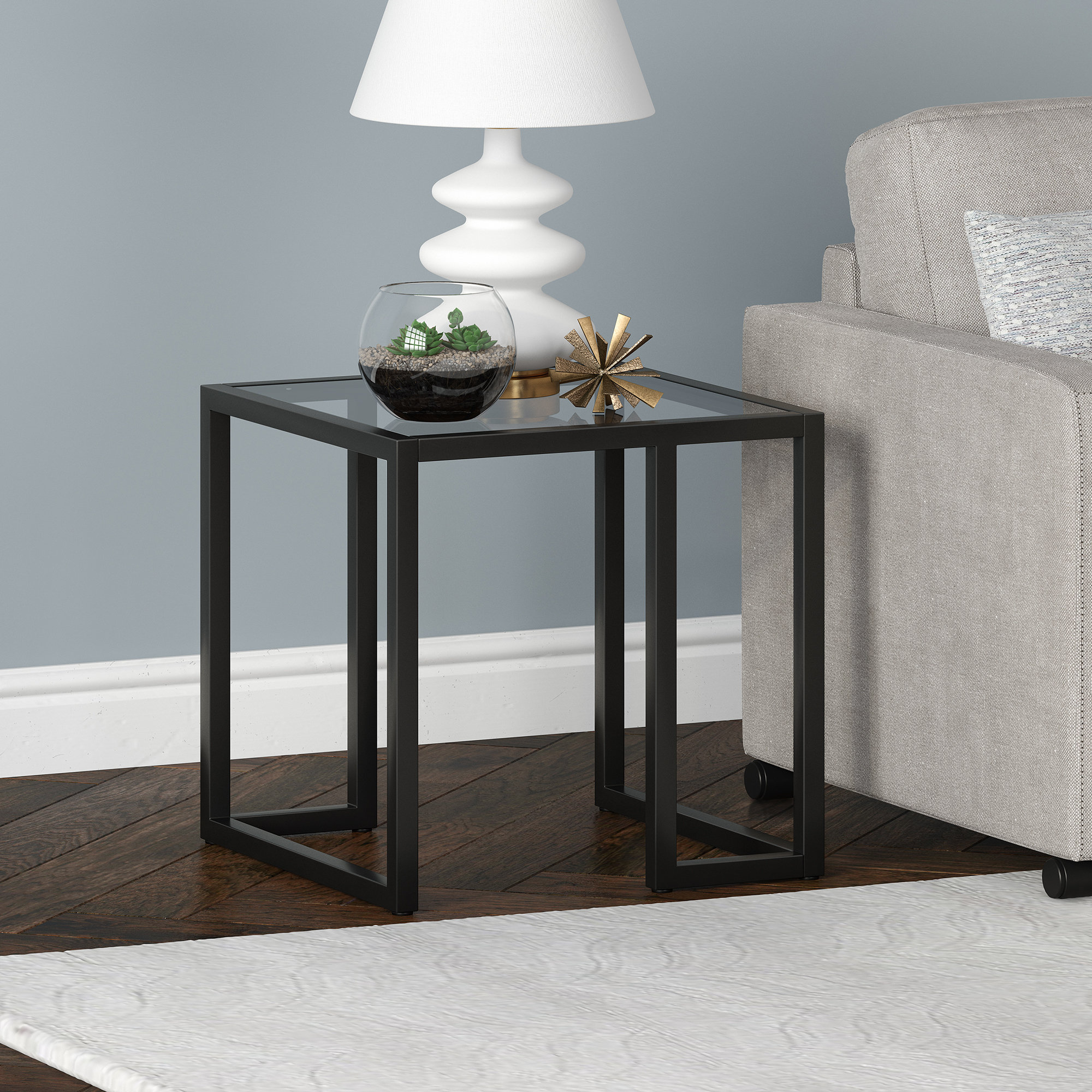 Hugette sled end table with deals storage