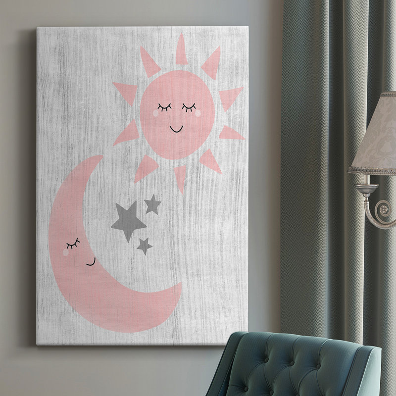 Toile tendue avec châssis Sun and Moon, H 18 po x l 12 po x P 1 po
