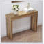 Élégante table de bar en grain de bois naturel de 50 pouces de long, un choix pratique pour les maisons modernes. Autocollant texturé en grain de bois, équipé de deux tiroirs. Servant de table de bar ou de bureau.