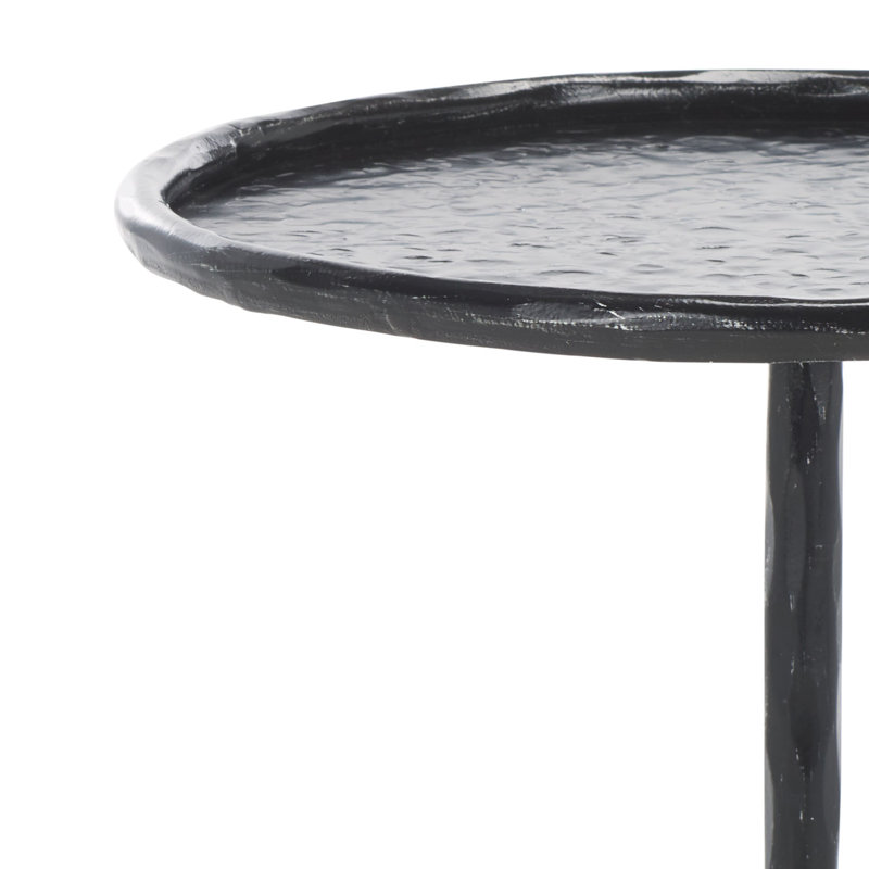 Tanyarose Metal And Marble Drink Table, Black/White