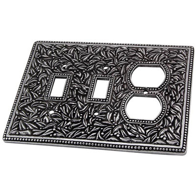 San Michele 3-Gang Duplex Outlet / Toggle Light Switch Combination Wall Plate