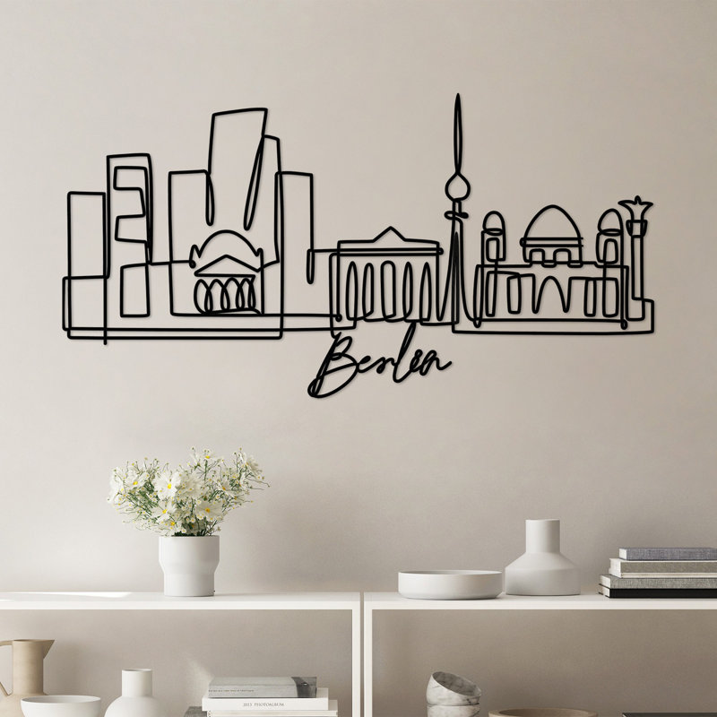 Elegant Decorative Metal Wall Accessory, Black Finish, 47.2 x 23.6 x 0.6 inches | 100% Durable Metal, Thickness: 0.08 inches | Lightweight at 1.5 lbs, Perfect for Home & Office Décor, Stylish and Modern Design