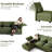 U-Shaped Upholstered Modular Sectional Sofa With Storage, 7 Seat  Corduroy  Couche With Adjustable Arms Backs,Plush Supportive Cushions, Green-178055455