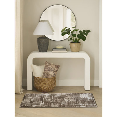 Tapis d'intérieur moderne brun 2 pi x 4 pi Leuchte