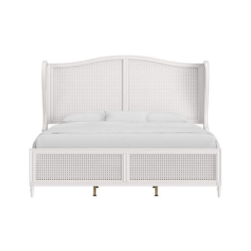 Gia Wingback Bed, King, White