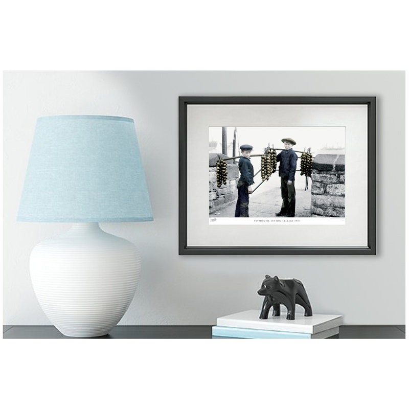 Plymouth, Onion Sellers 1907 by Francis Frith - Single Picture Frame Print, 40cm H x 50cm W x 2.3cm D, Grey/Blue