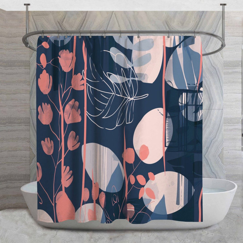 Rideau de douche Twirling Flora, H 93 po x l 70 po