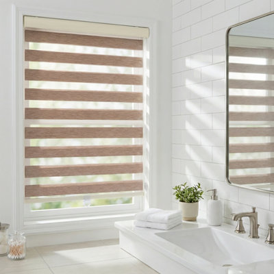  Zebra Blinds for Windows, 45" W x 72 H, Black, Dual Layer Free-Stop Zebra Shades, Light Control for Day and Night, Sheer Blinds for Indoor Windows, Bedroom, Kitchen