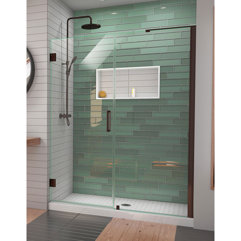 Unidoor-LS 56" W x 72" H Hinged Frameless Shower Door with ClearMax Technology
