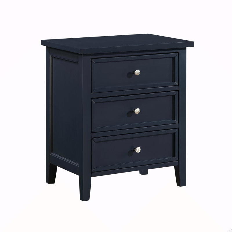 Table de chevet 3 tiroirs - Bleu minuit