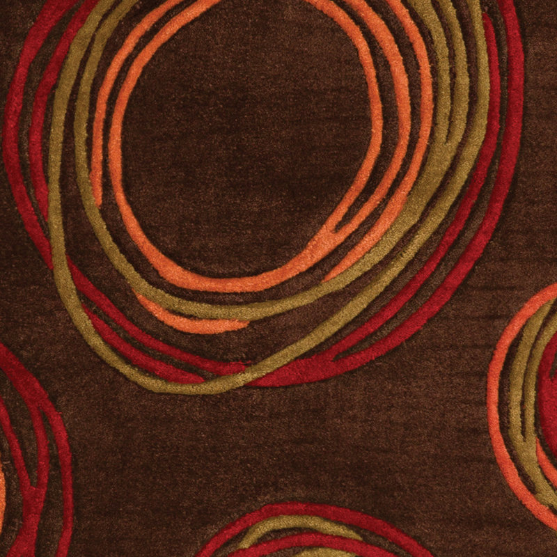 Marisela Handmade Rug Chocolate And Rust, Rectangle 5' x 7'