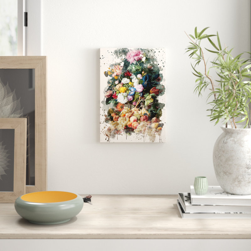 Still Life Flower Bouquet Painting on Canvas - Wrapped Canvas, 60cm H x 40cm W