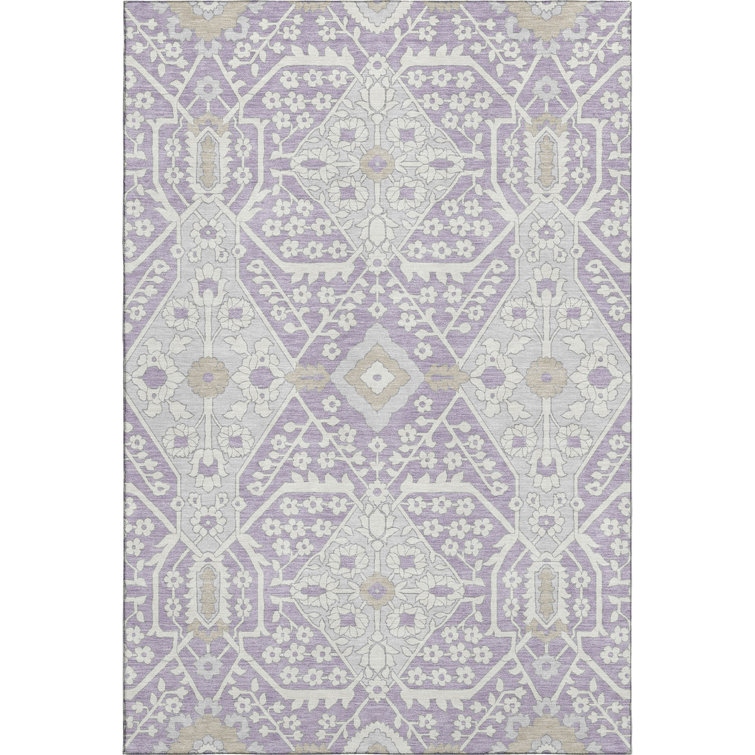Premium Machine Washable Prisco Lavender Rug