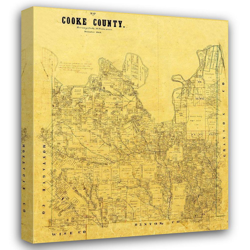 «17 Stories Inconnue», art sur toile tendue sous le titre: Cooke County Texas, 1868, H 17 po x l 15 po