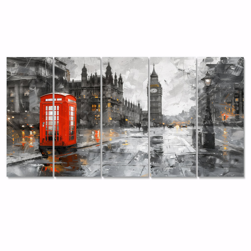 Ensemble d'art sur toile Fortier - City London, H 32 po x l 80 po