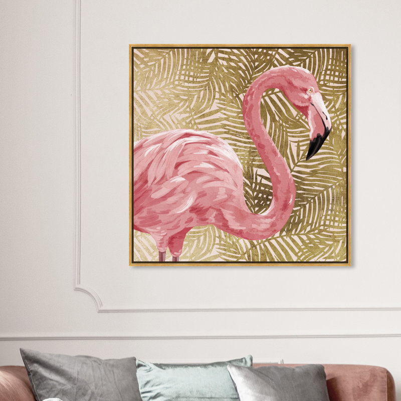 " Flamingo Profile Gold ", 40" H x 40" W x 2" D