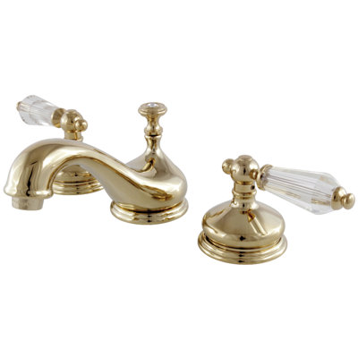 Kingston Brass Wilshire Two-Handle 3-Hole Deck Mount Widespread Bathroom Faucet with Brass Pop-Up Drain