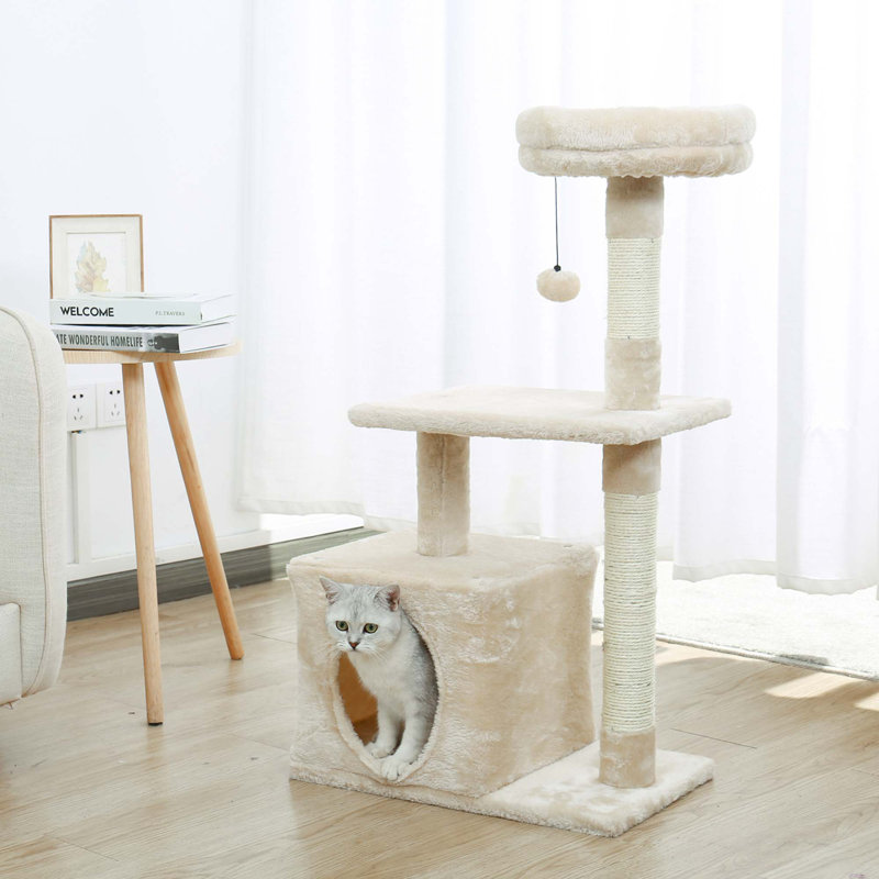 Arbre à chat pour animaux de compagnie, Beige