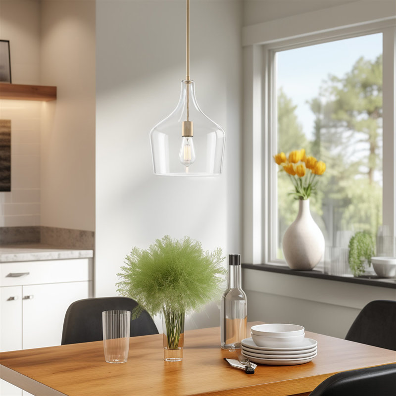 Lucy 1 - Light Kitchen Island Pendant, Cool Brass