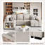 Canapé modulaire convertible en U 2 en 1 avec lit escamotable, méridienne de rangement et ports USB - parfait pour le salon - gris-1963372450