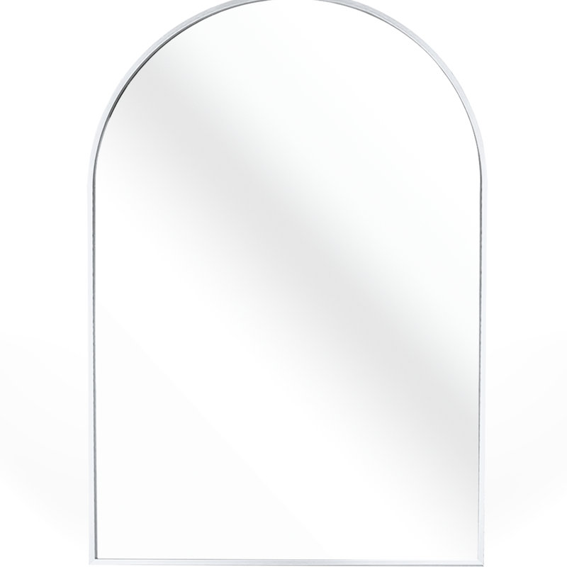 Arched Silver 20X30 Inch Wall Mirror For Bathroom Elegance, 4Mm Hd Glass, - Rust Frame, Installation Manual Inches, Shatterproof