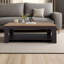 Table basse rectangulaire en wengé et chêne naturel avec tablette inférieure