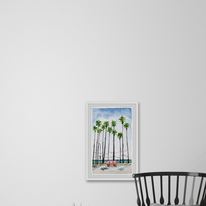 Beneath The Palm Trees - Single Picture Frame Painting, 45cm H x 38cm W x 3.81cm D