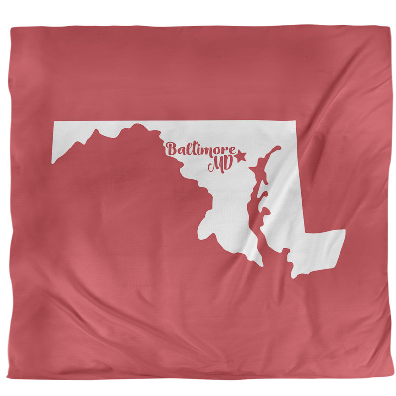 Housse de couette simple baltimore Maryland, Housse de couette pour grand lit, Rouge, Polyester brossé