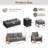 Drazen 7 - Person Patio Furniture Set With Fire Pit Table, All-Weather Wicker Outdoor Conversation Set With Chair And Thick Cushions-1240434815-1240434814