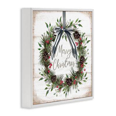Couronne de pin rustique de Noël rustique, estampe numérique, conception par Elizabeth Tyndall