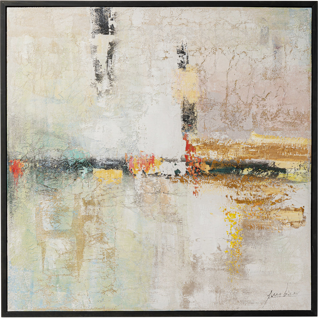 Gerahmtes Bild Dust Gold 120x120cm