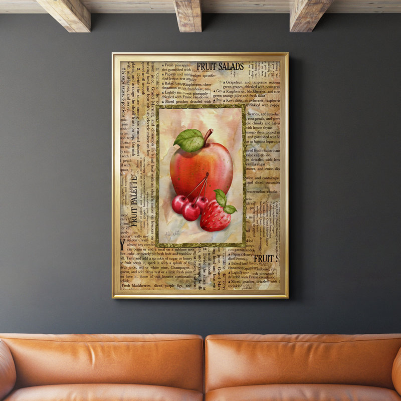 «Mixed Fruit I», toile encadrée de qualité supérieure - prête à être accrochée, H 24,5 po x l 18,5 po, Cadre doré