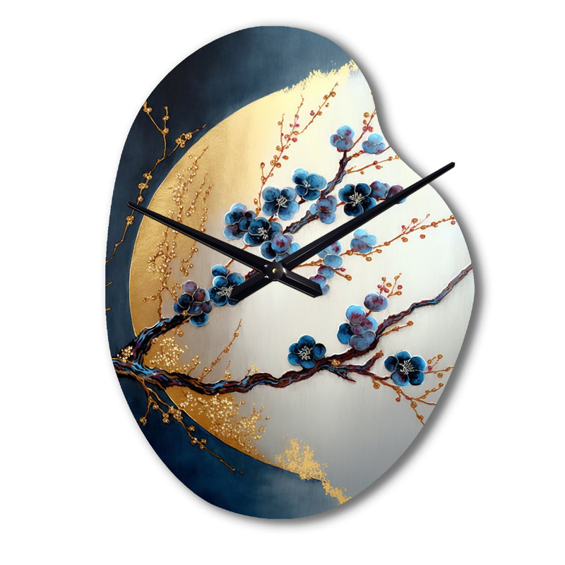 Horloge murale Paone Blue Cherry Blossom Branch IV - Bonsai, Grand