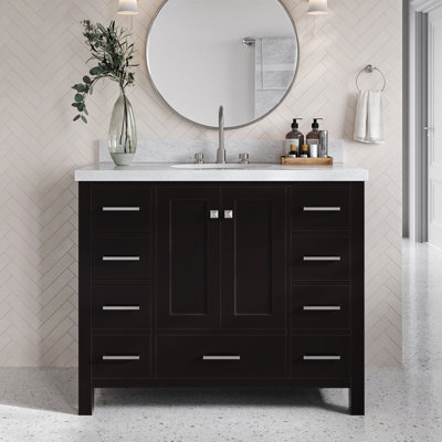 Cambridge 43'' Single Bathroom Vanity with Carrara Marble Top