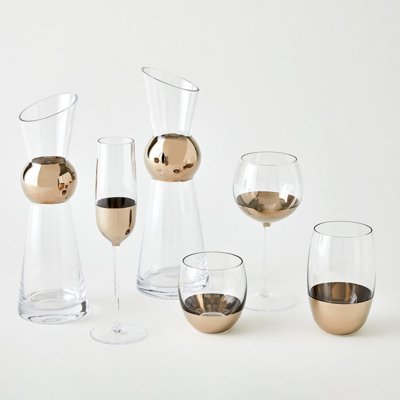 Hand-Painted Platinum Metallic 6oz Wine Glass