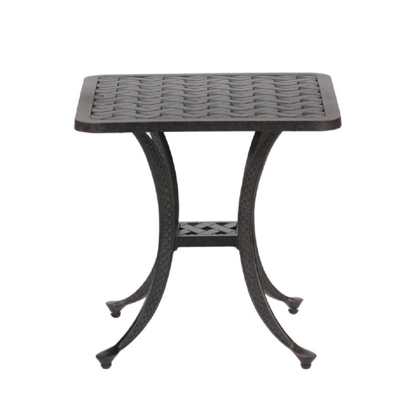 Hawkesbury Square Metal Outdoor Side Table , 21'' in. W 21'' in. D, 18" H x 43" L x 21" W