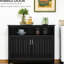 Buffet pour le salon, le vestibule ou le bar à café, armoire noire avec tablettes réglables et 2 portes, construction, l 41,75 po x P 17,75 po H 35,5 po