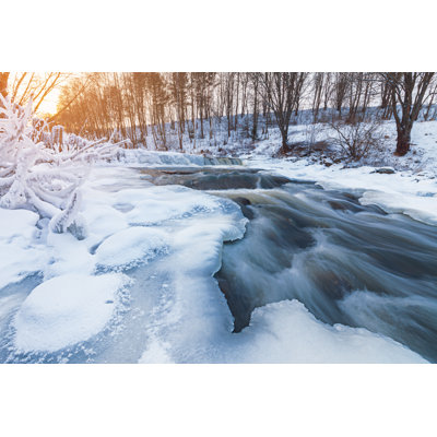 Winter Stream by MikeLaptev - Wrapped Canvas Print